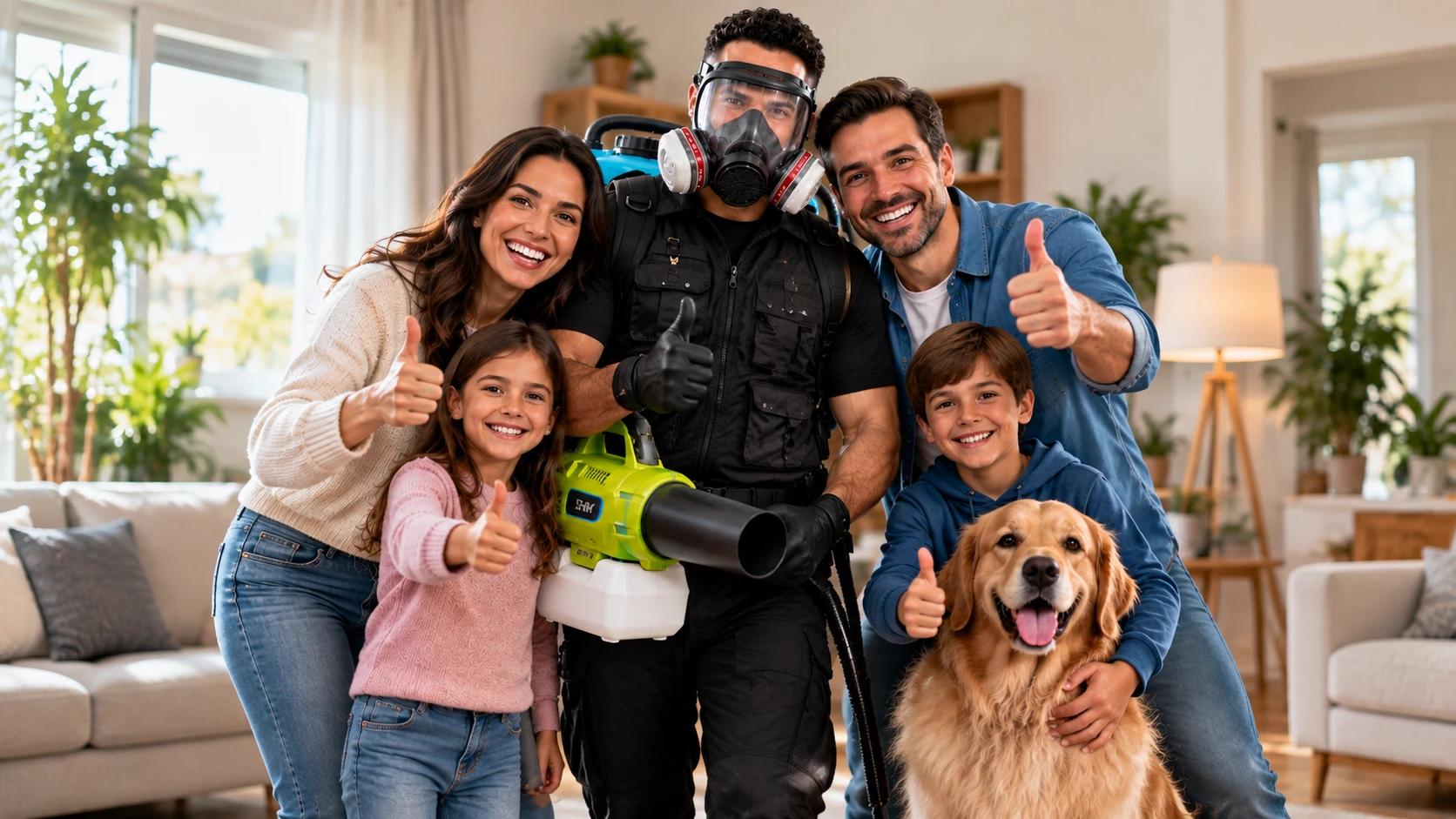 Família com especialista GestHigiene em ambiente profissional